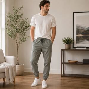 BKLYN Athletics The Jogger Men’s Large Olive Gray Drawstring Jogger Pants